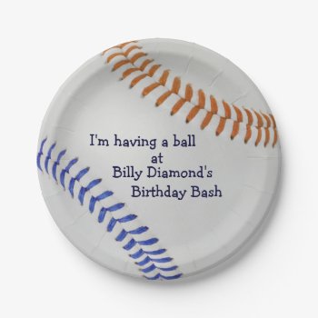 Baseball Fan-tastic_color Laces_og_bl_personalized Paper Plates by UCanSayThatAgain at Zazzle
