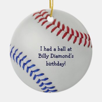 Baseball Fan-tastic_color Laces_ Party Favor Ceramic Ornament by UCanSayThatAgain at Zazzle