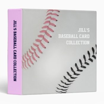 Baseball Fan-tastic_color Laces_pk_bk_personalized 3 Ring Binder by UCanSayThatAgain at Zazzle