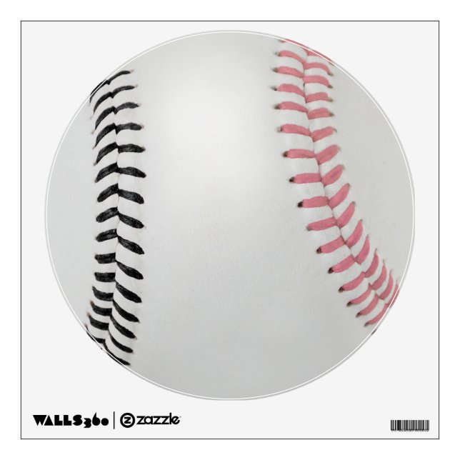 Baseball Fan-tastic_Color Laces_pk_bk Wall Sticker (Front)