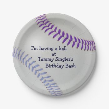 Baseball Fan-tastic_color Laces_pu_lb_personalized Paper Plates by UCanSayThatAgain at Zazzle