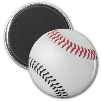 Baseball Fan-tastic_color Laces_rd_bk Magnet by UCanSayThatAgain at Zazzle