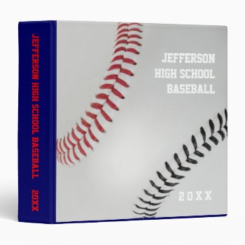 Baseball Fan-tastic_color Laces_rd_bk_personalized Binder by UCanSayThatAgain at Zazzle