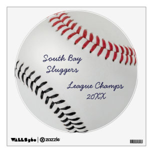 Baseball Fan-tastic_Color Laces_rd_bk_personalized Wall Sticker