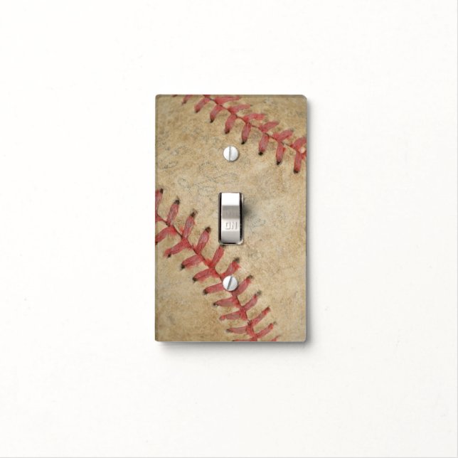 Baseball Fan-tastic_Dirty Ball _autograph ready Light Switch Cover (In Situ)