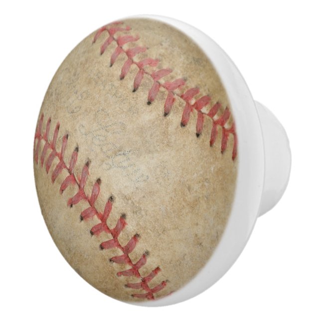Baseball Fan-tastic_dirty ball_old school Ceramic Knob (Right)