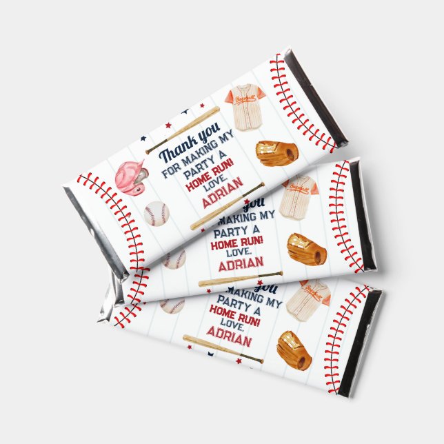 Baseball Favor First Birthday Hershey Bar Favors (Front)