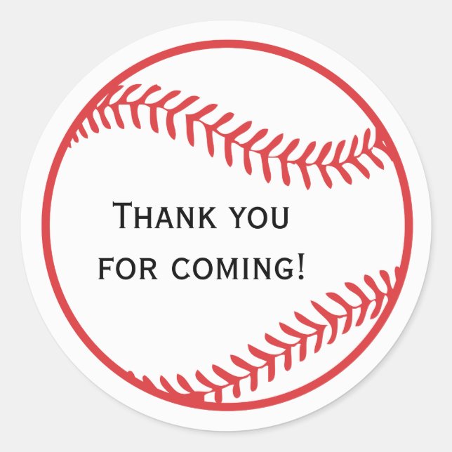 Baseball Favor Sticker (Front)