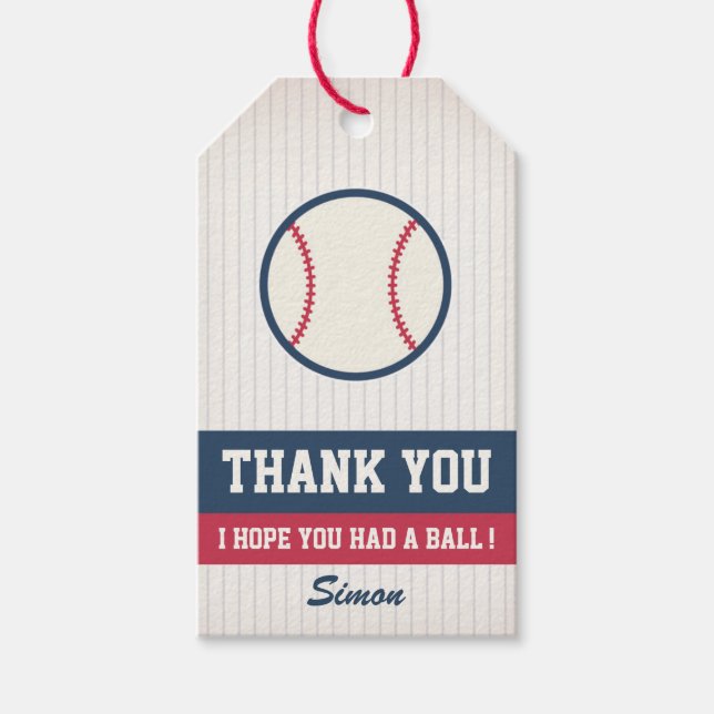 Baseball Favor Tag (Front)