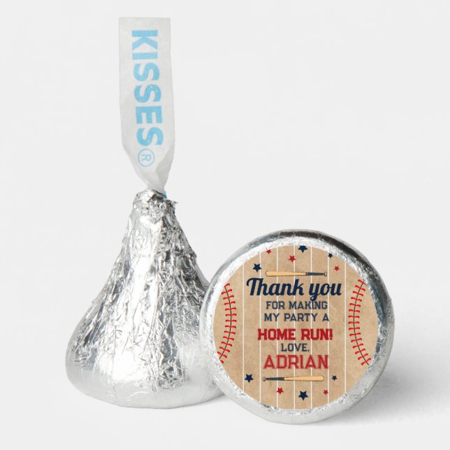 Baseball Favor thank you  First Birthday Party (Front)