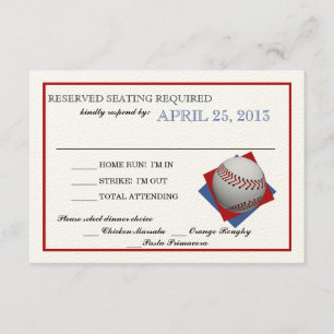 Baseball Felt Paper Reply RSVP Card
