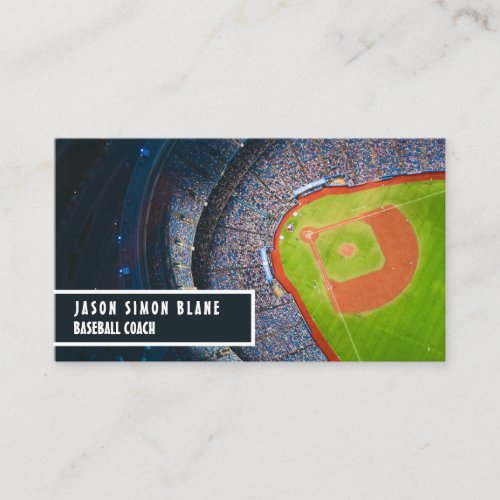 Baseball Field Baseball Player Coach Business Ca Business Card