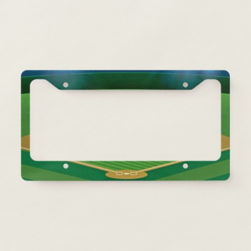 Baseball Field Diamond Design License Plate Frame