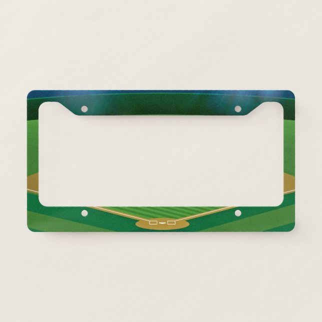 Baseball Field Diamond Design License Plate Frame (Front)