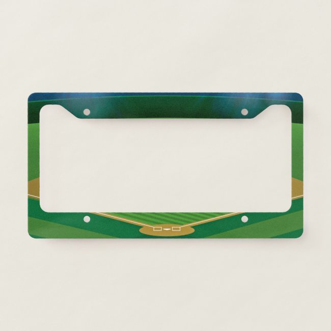 Baseball Field Diamond Design License Plate Frame
