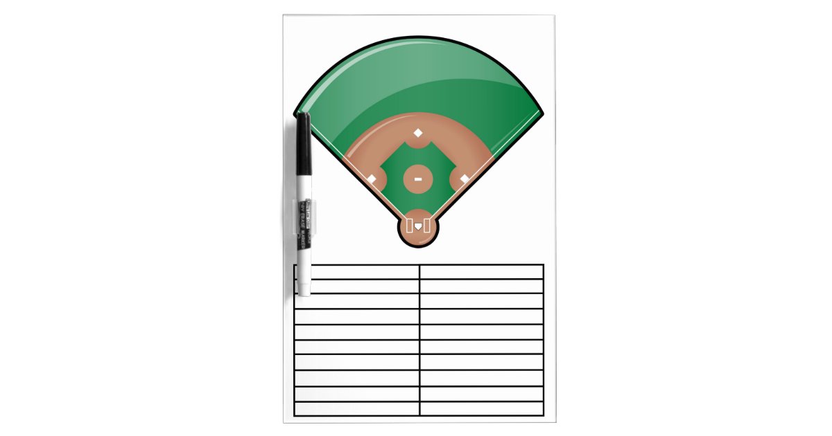 baseball field dry erase board Zazzle