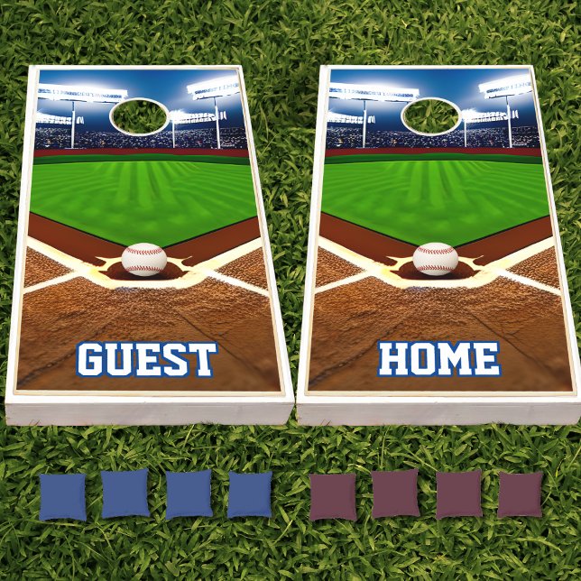 Baseball Field Guest Home Sports Cornhole Set (baseball field guest home cornhole set)