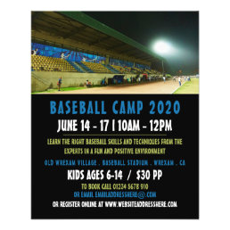 Baseball Field Landscape, Baseball Camp Advert Flyer