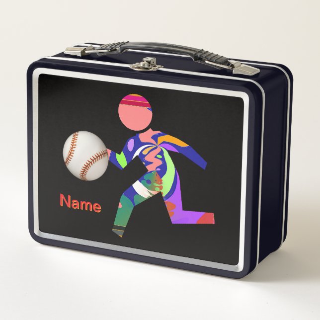Baseball Figure  Metal Lunch Box (Front)