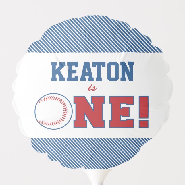 Baseball First Birthday Balloon (Front)