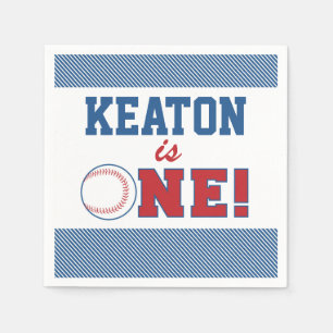 Baseball First Birthday Custom Napkins