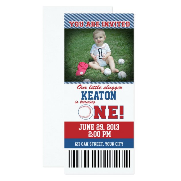 Baseball First Birthday Invitation