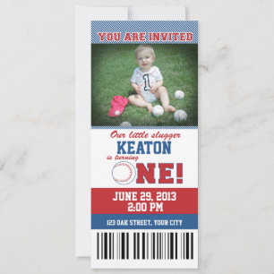 Baseball First Birthday Invitation