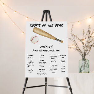Baseball First Birthday Milestone Birthday Foam Board