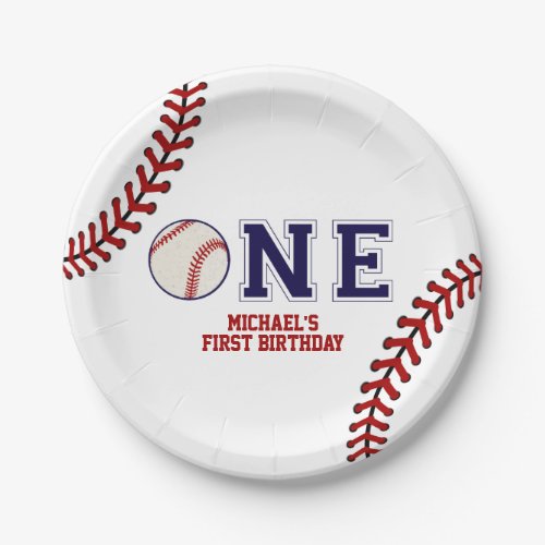 Baseball First Birthday Paper Plates