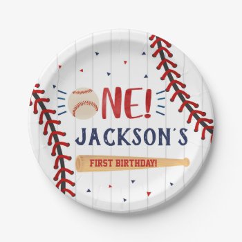 Baseball First Birthday Party Paper Plates 1st by SugarPlumPaperie at Zazzle