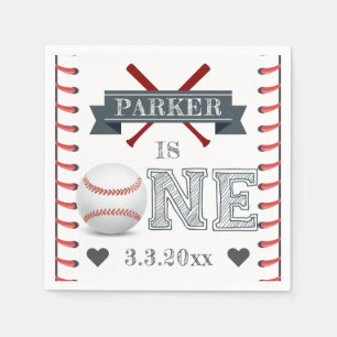 Baseball First Birthday Personalized Napkins