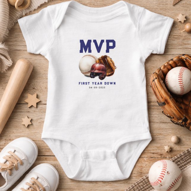 Baseball First Year Down 1st Birthday Baby Bodysuit (Baseball First Year Down 1st Birthday Baby Bodysuit
)