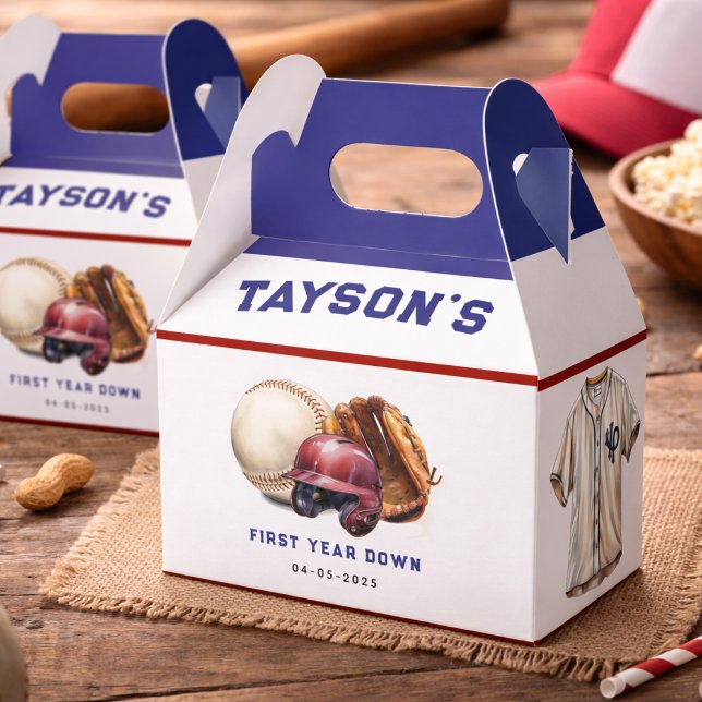 Baseball First Year Down 1st Birthday Favor Boxes (Baseball First Year Down 1st Birthday Favor Boxes
)