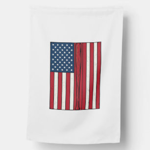 Baseball Flag Distressed Vintage Vector Design_1