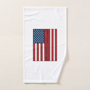 Baseball Flag Distressed Vintage Vector Design_1 Hand Towel