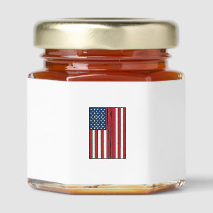 Baseball Flag Distressed Vintage Vector Design_1 Honey Jar Favors