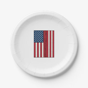 Baseball Flag Distressed Vintage Vector Design_1 Paper Plates