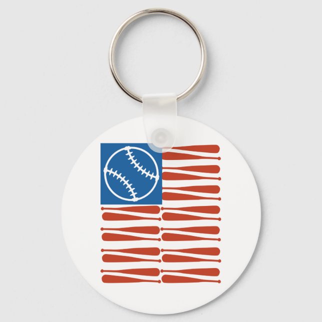 Baseball Flag  Keychain (Front)