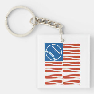 Baseball Flag Keychain