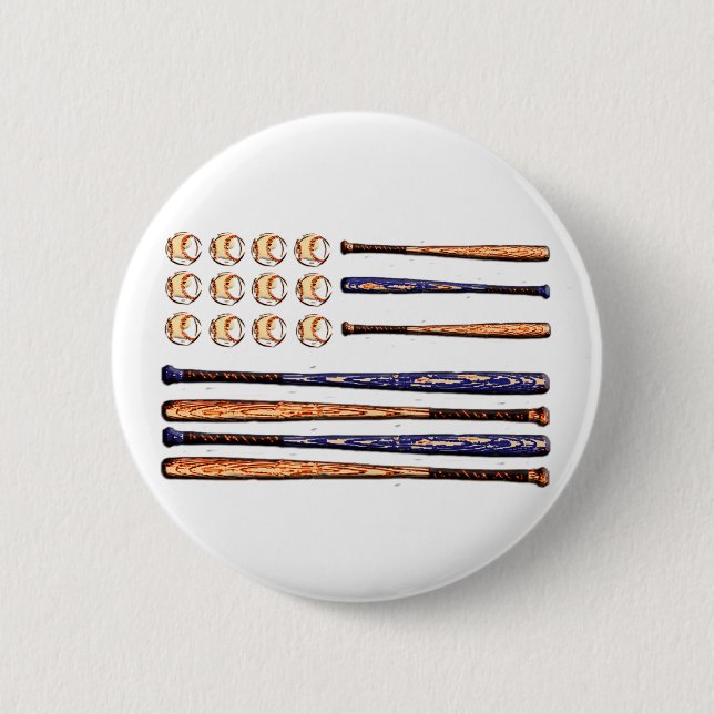 baseball flag pinback button (Front)