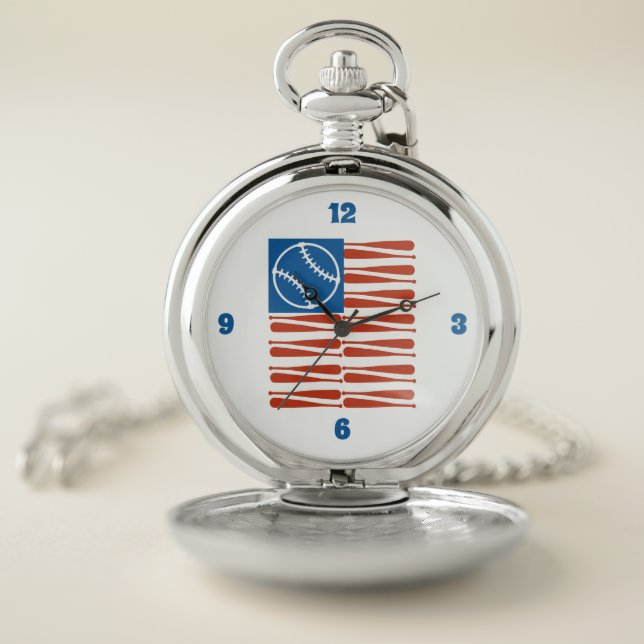 Baseball flag  pocket watch (Inside)