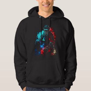 Baseball Flames Retro Baseball Bat Baseball Player Hoodie