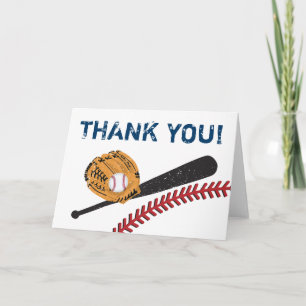 Baseball Folded Thank You Card
