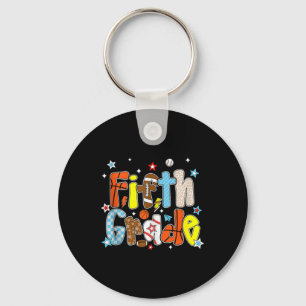 Baseball Football Basketball Preppy Fifth Grade Bo Keychain