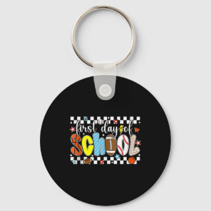 Baseball Football Basketball Preppy First Day Of S Keychain