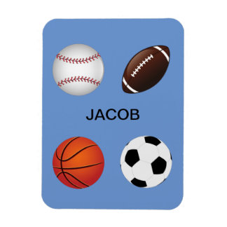 Baseball, Football, Soccer and Basketball Sports Magnet