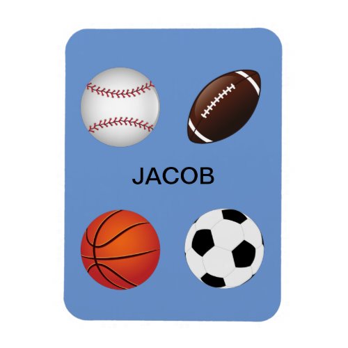 Baseball Football Soccer and Basketball Sports Magnet