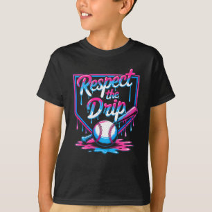 Baseball For Boys Ice Cream Drip Youth Respect The T-Shirt