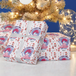 Baseball for Christmas with Santa Claus Wrapping Paper