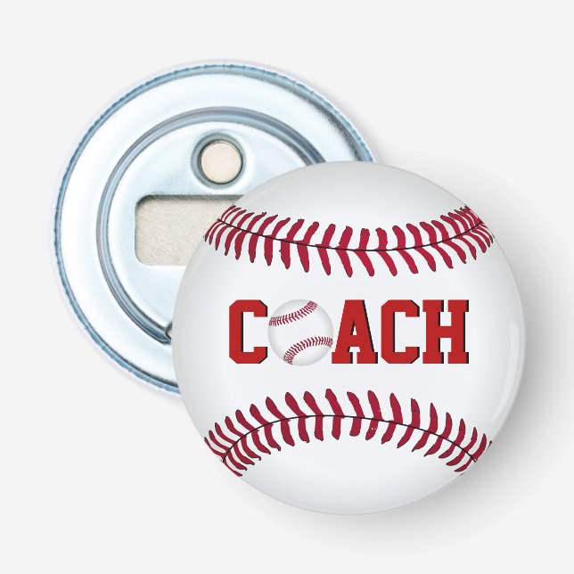 Baseball For Coach Bottle Opener (Front)